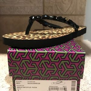 Tory Burch jeweled flip flop size 6